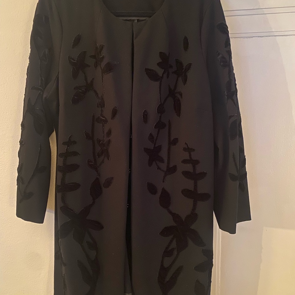 Alfani Black Blazer with Floral Details